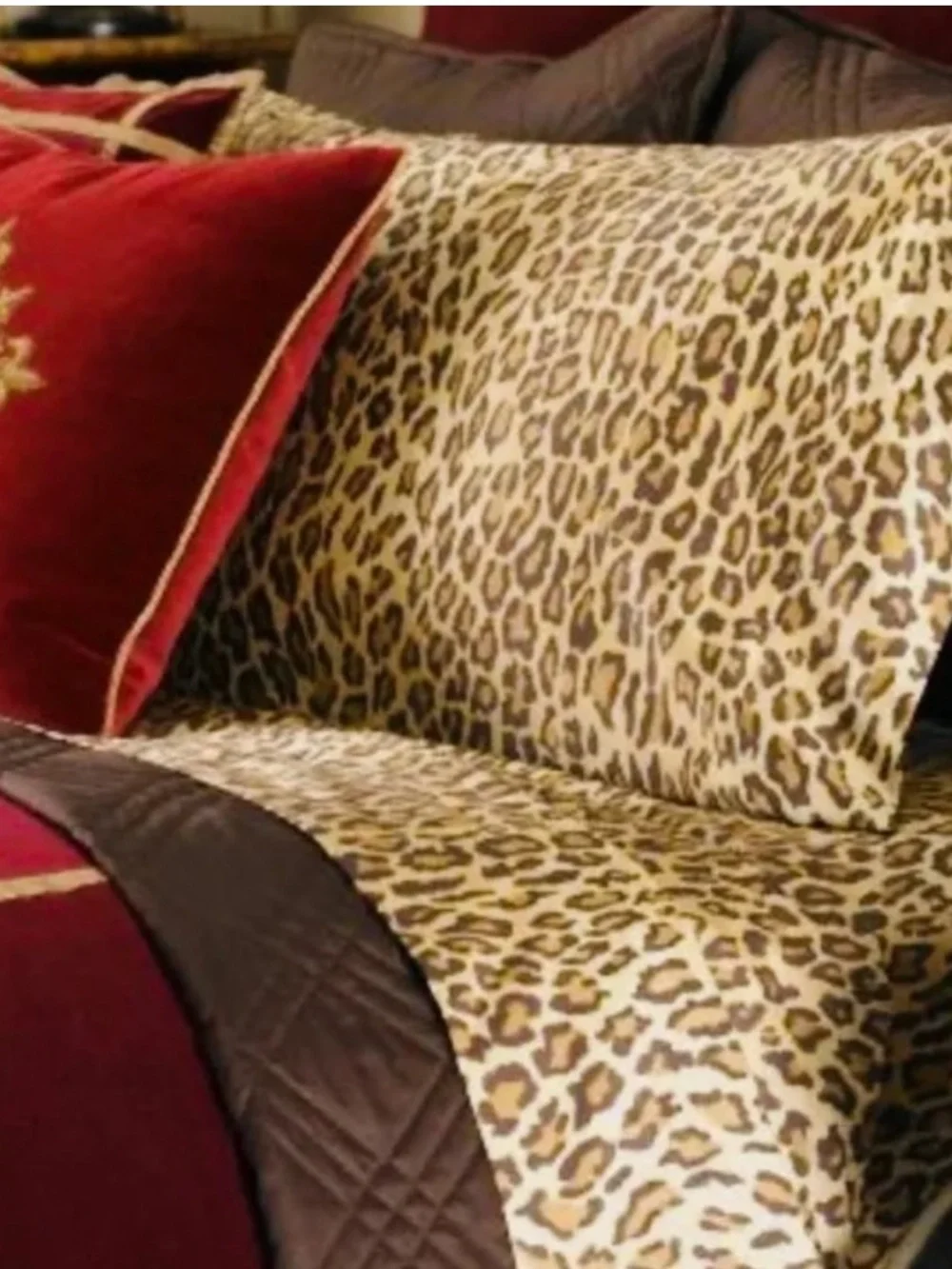 Twin Ralph Lauren Home Flat Sheet Aragon Guinevere Leopard Print Vintage